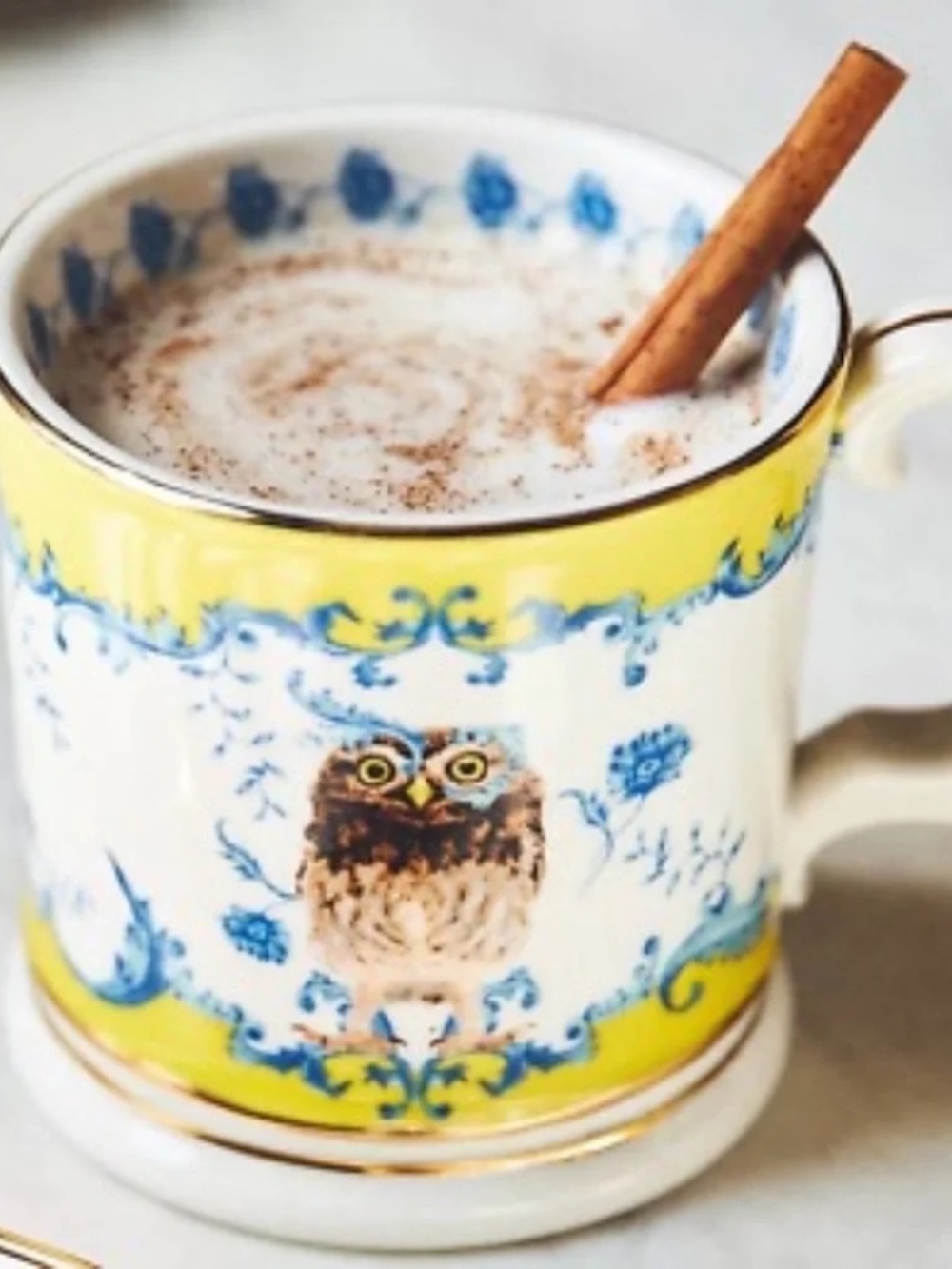 New Anthropologie Lou Rota Nature  Stoneware Mug Owl